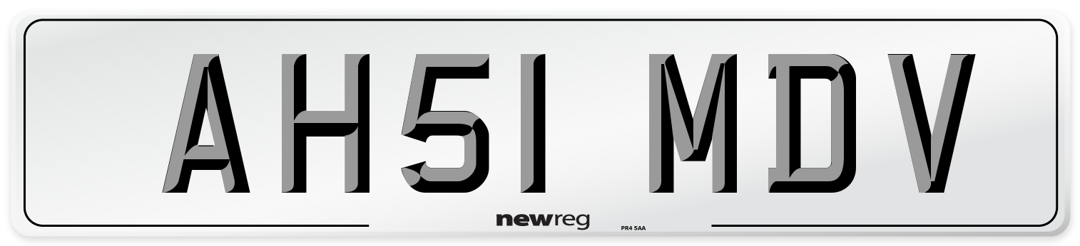 AH51 MDV Number Plate from New Reg